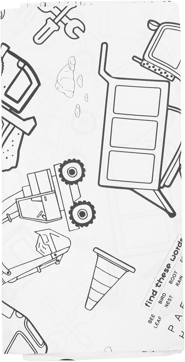 DOITOOL Birthday Coloring Tablecloth Construction Theme