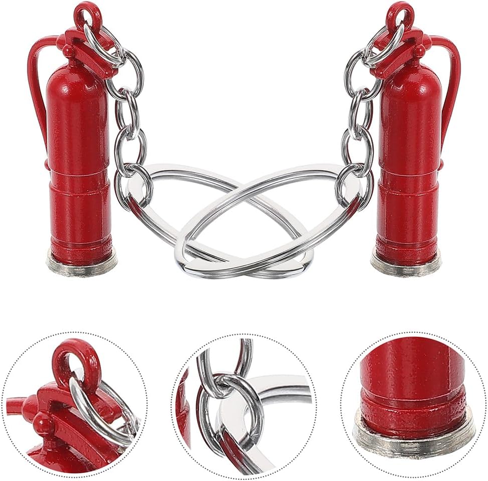 LUOZZY 4pcs Firefighter Keychain Decor