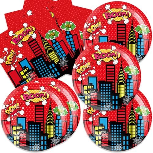 40 Pack Superhero Birthday Party Decorations