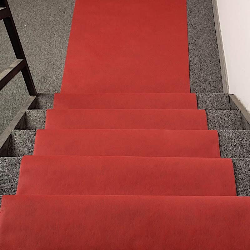 BalsaCircle 100 Feet Red Rayon Aisle Runner for Wedding Events