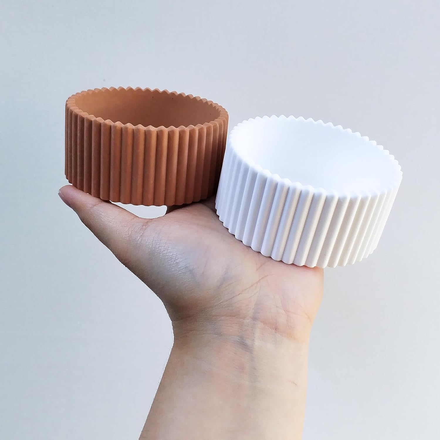 Wehous 2PCS Round Candle Holder Molds for Resin and Silicone Crafts
