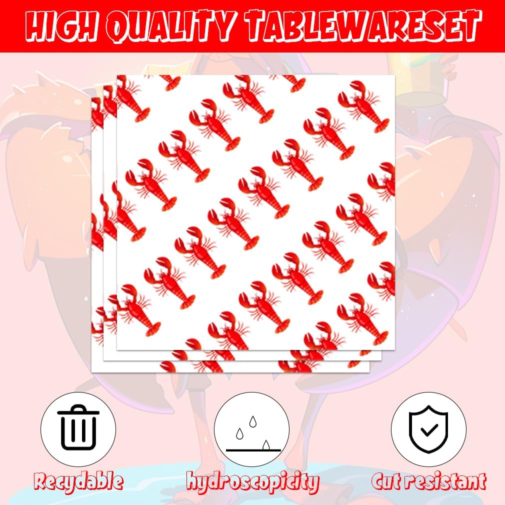 40 Pcs Crawfish Boil Party Supplies Set for 16 Guests