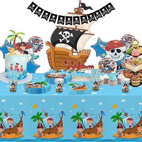 Pirate Party Tablecloth Set for Kids 3 Pack