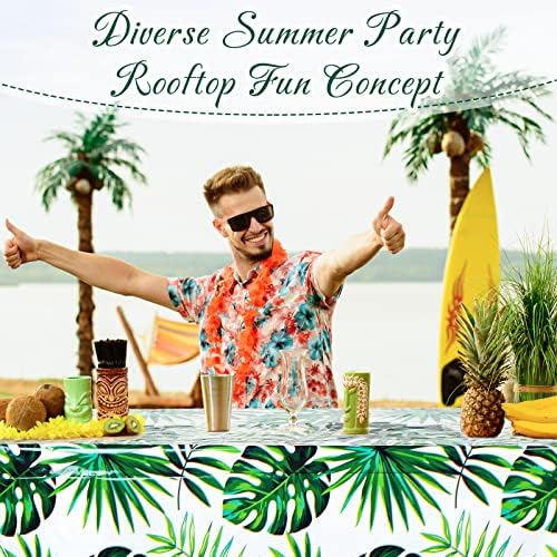 Mixweer 6 Pcs Hawaiian Luau Tablecloths for Party Decoration