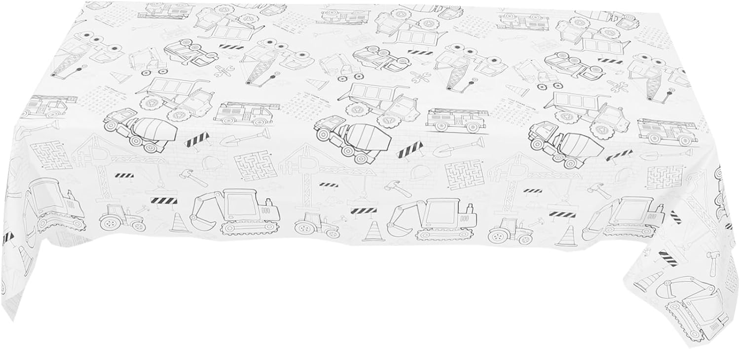 Uonlytech Birthday Coloring Tablecloth for Kids Parties