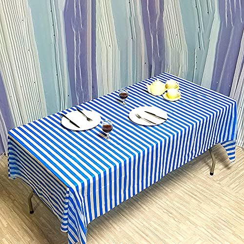 Vpang 2 Pcs Striped Plastic Tablecloths for Parties and Picnics