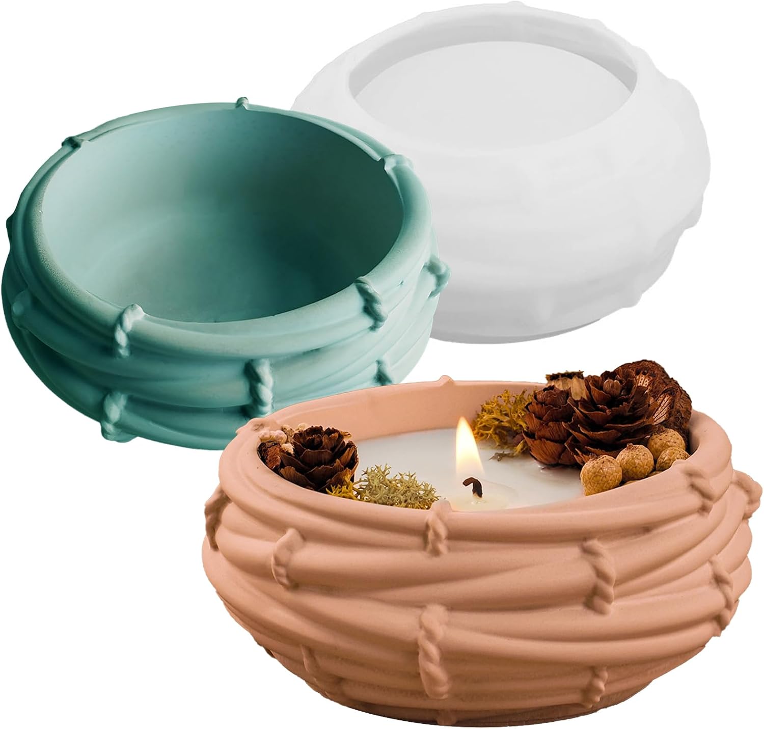 Wehous Resin Mold Bird Nest Shape Bowl Candle Holder