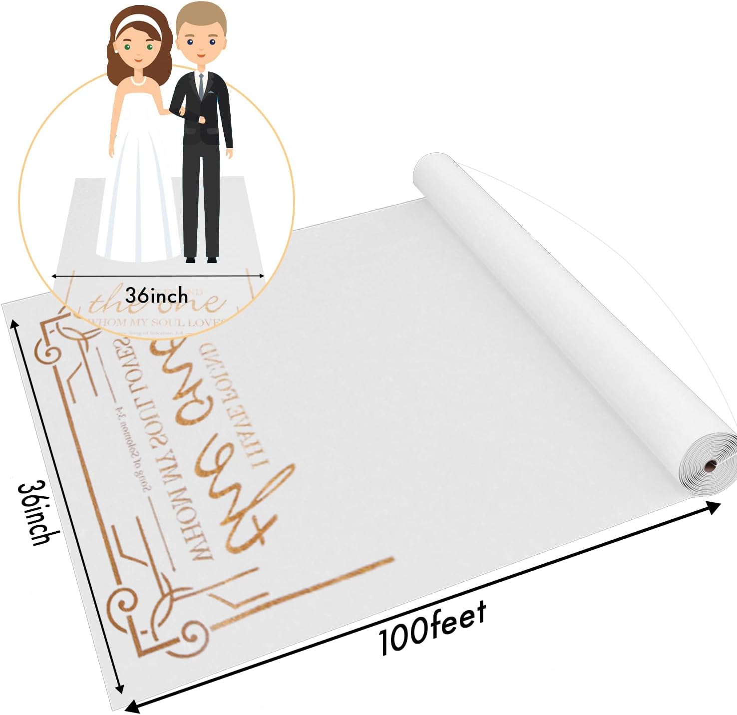 FrenzyBird Aisle Runner Wedding 3x100 Feet White Walkway Decor
