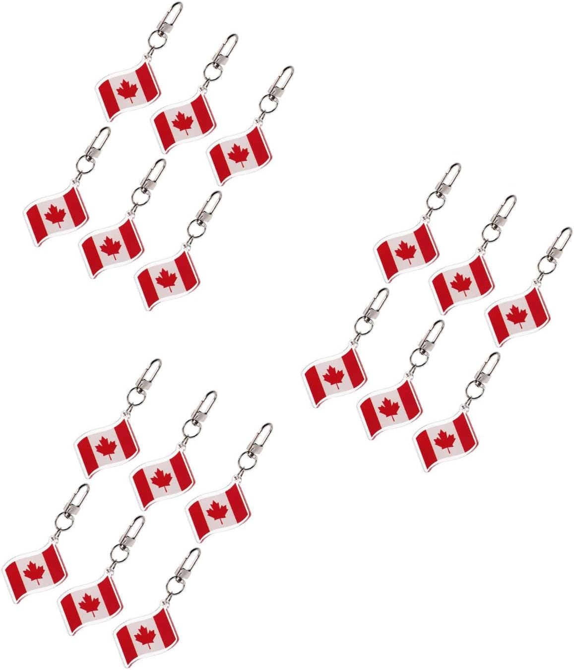 18pcs Canada Flag Keychain Souvenirs for Travelers and Collectors