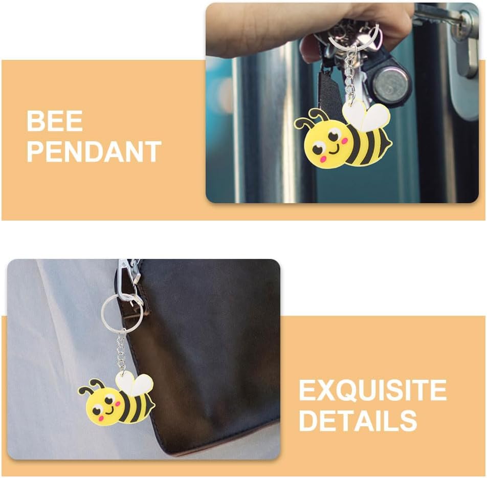LUOZZY 24 Pcs Cartoon Bee Keychain Backpack Purse Hanging Keyring Party Favors