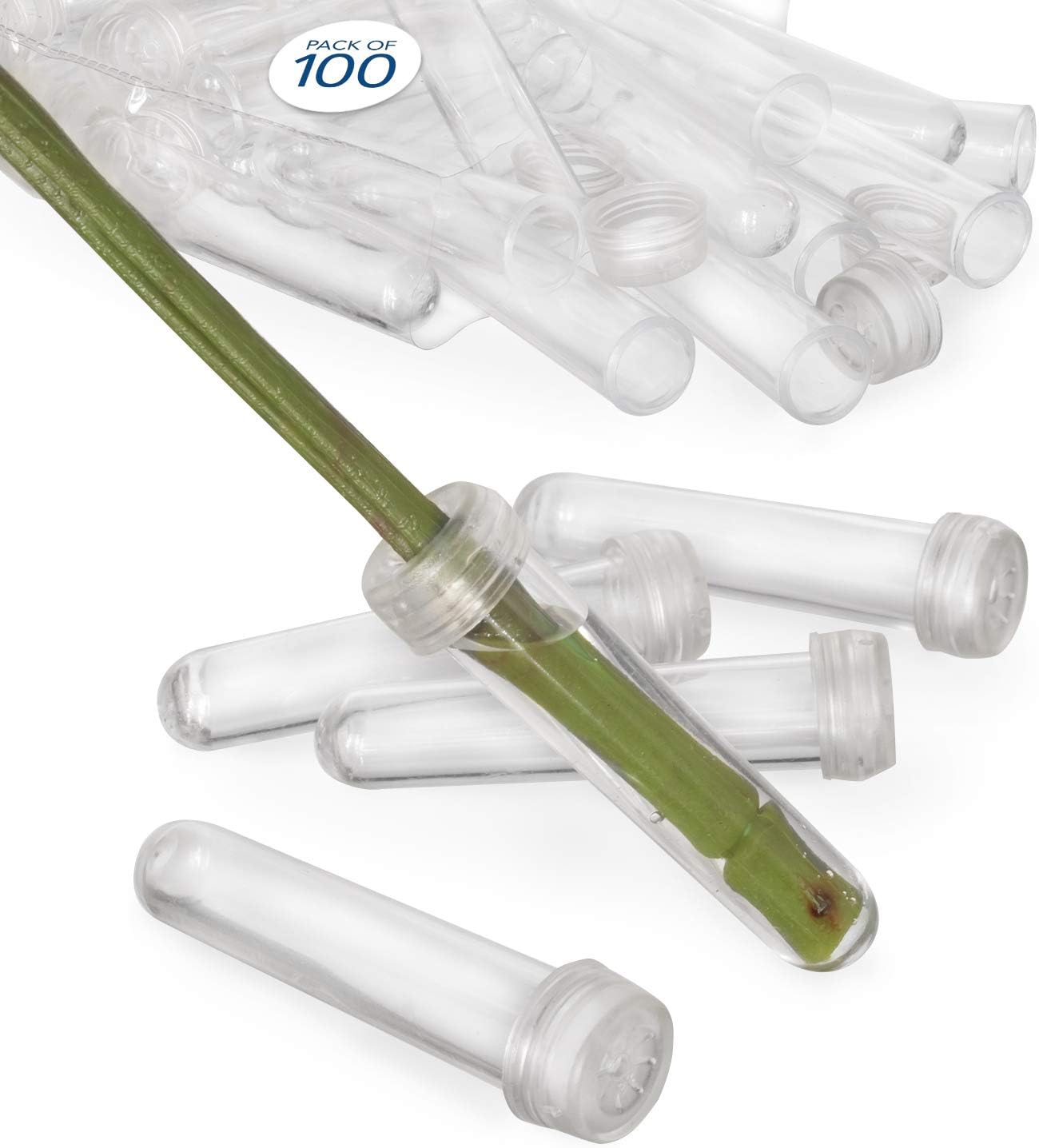 Royal Imports Floral Water Tubes with Caps 100 Pack