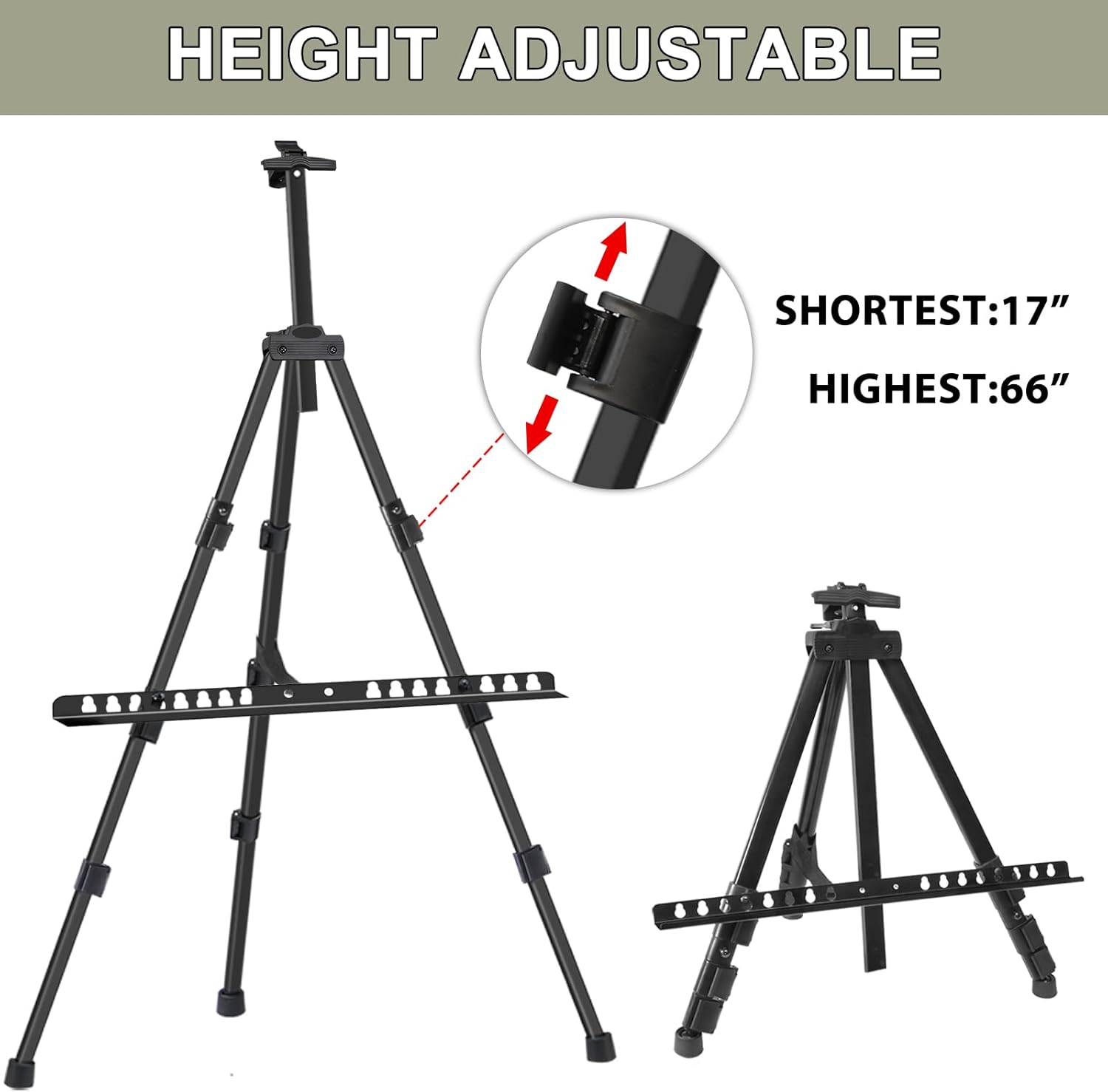 Adjustable Aluminum Art Easel Stand for Painting and Display