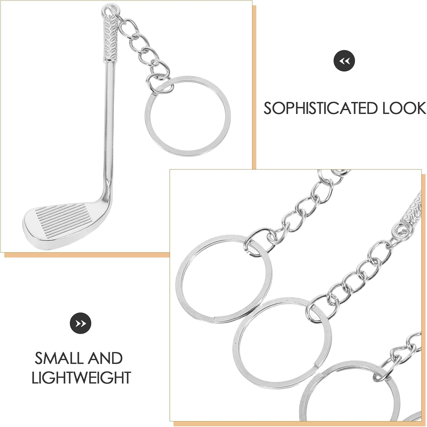 LOGOFUN 18PCS Mini Golf Keychain Alloy Set
