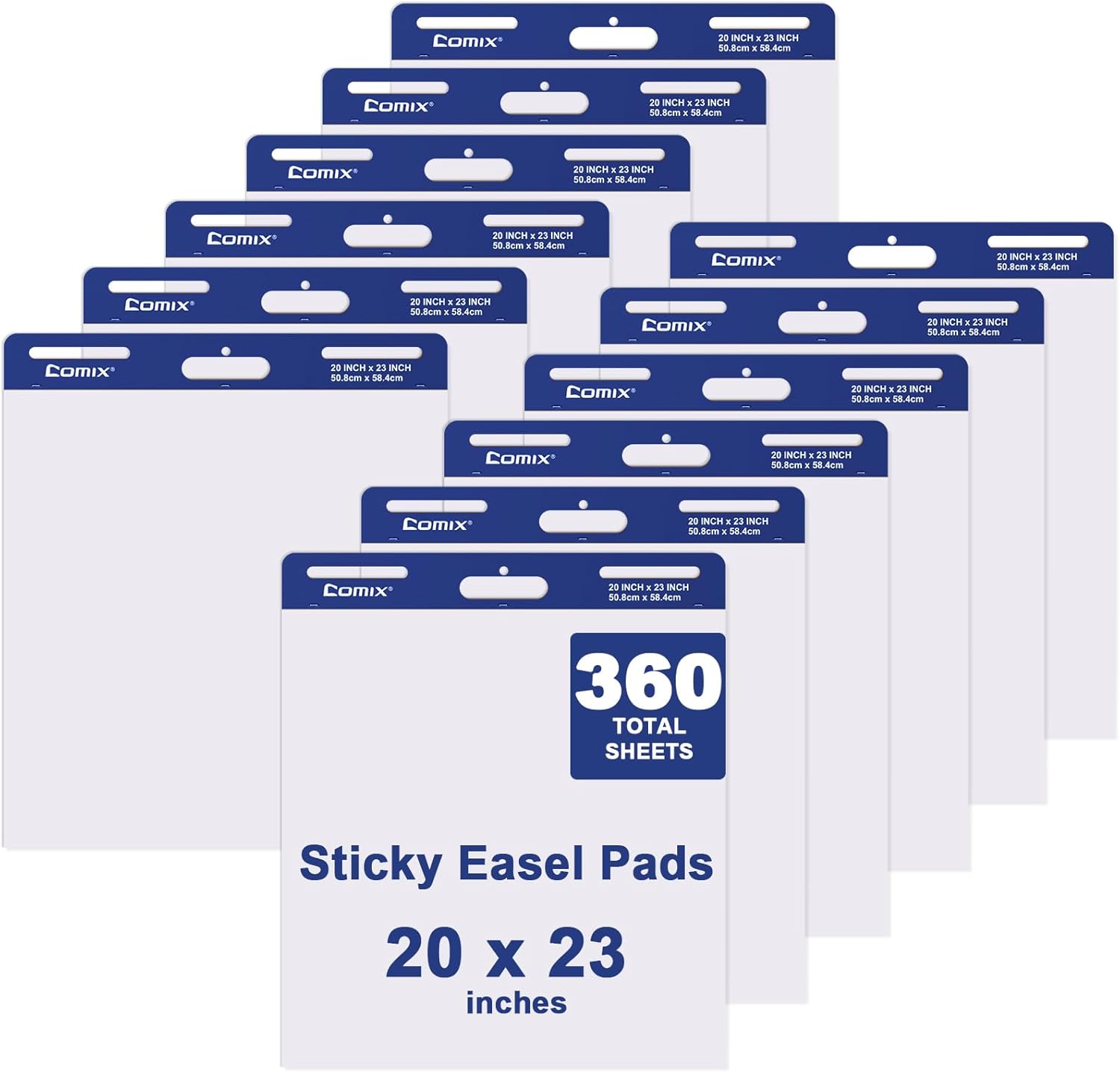 Comix Sticky Easel Pad 20x23 Inches 30 Sheets 12 Pads Per Pack