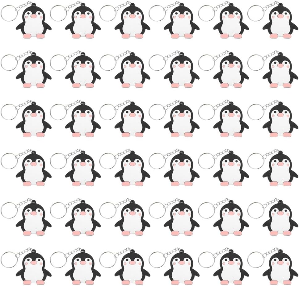 LOGOFUN 80pcs Penguin Keychains for Winter Party Gifts