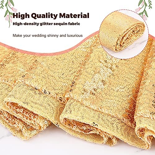 Irenare Gold Glitter Aisle Runner Wedding Carpet 2x15ft