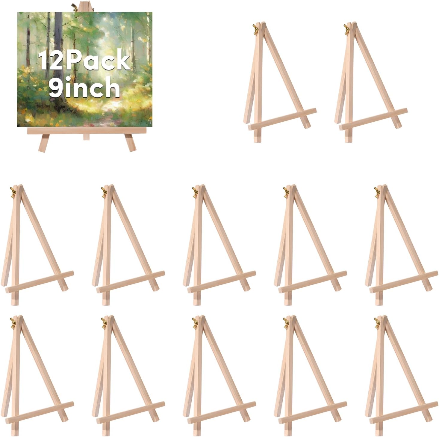 12 Pack Mini Wooden Easel for Painting Display