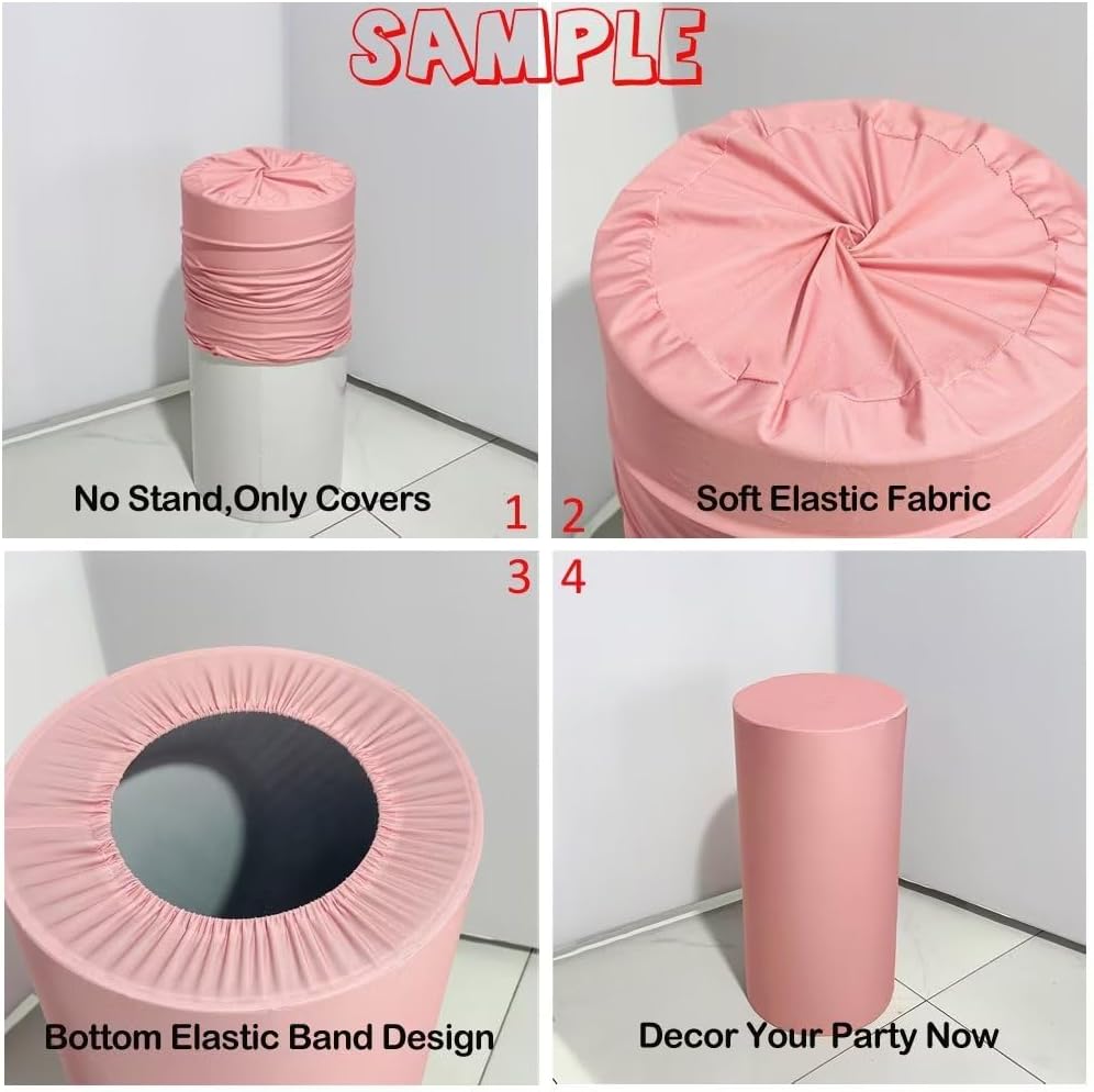 Lavender Stripe Round Pedestal Covers for Girls Birthday Party