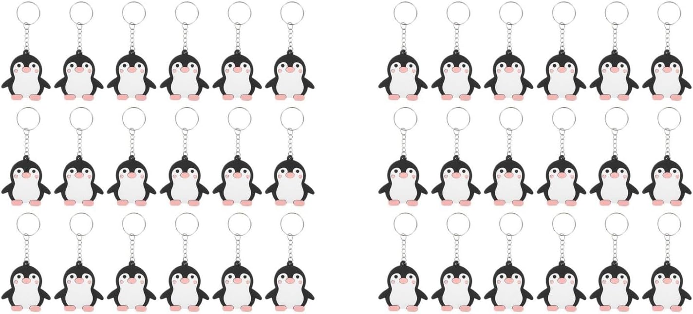 LOGOFUN 80pcs Penguin Keychains for Winter Party Gifts