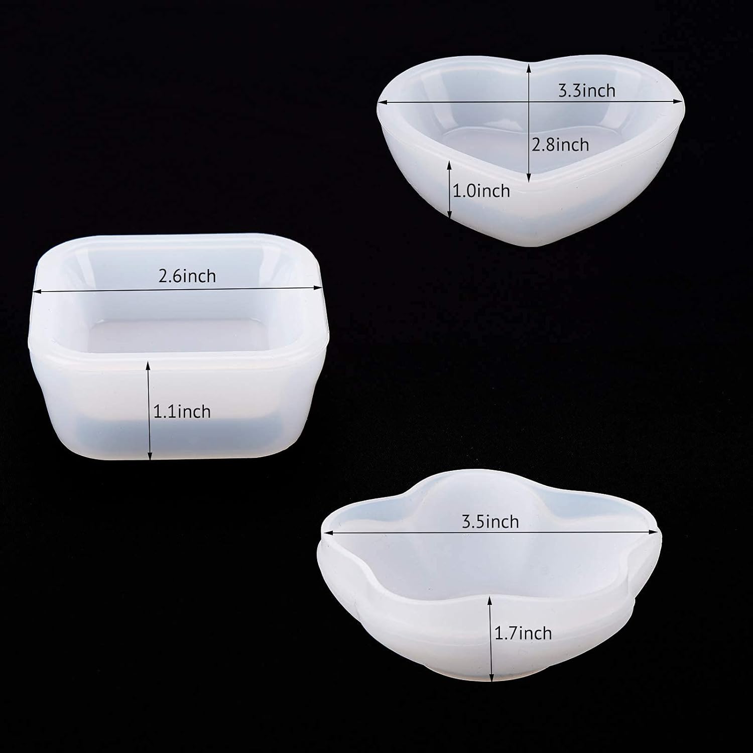 Gartful 3 Piece Resin Molds for Jewelry Candle Soap Holders