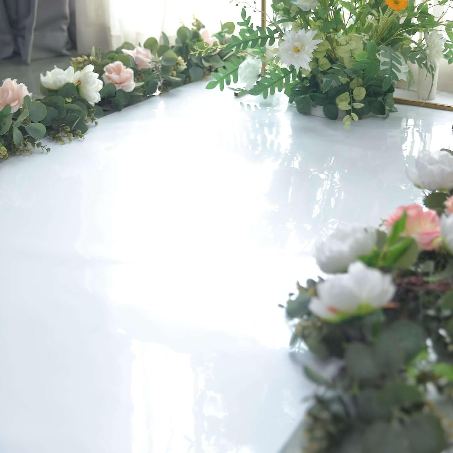 3ft x 65ft White Glossy Mirrored Wedding Aisle Runner