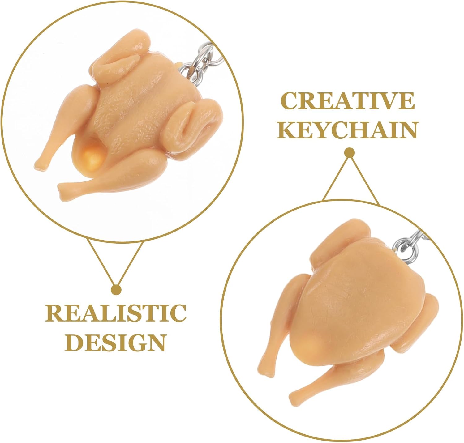 LOGOFUN 10PCS Mini Realistic Roast Chicken Keychain