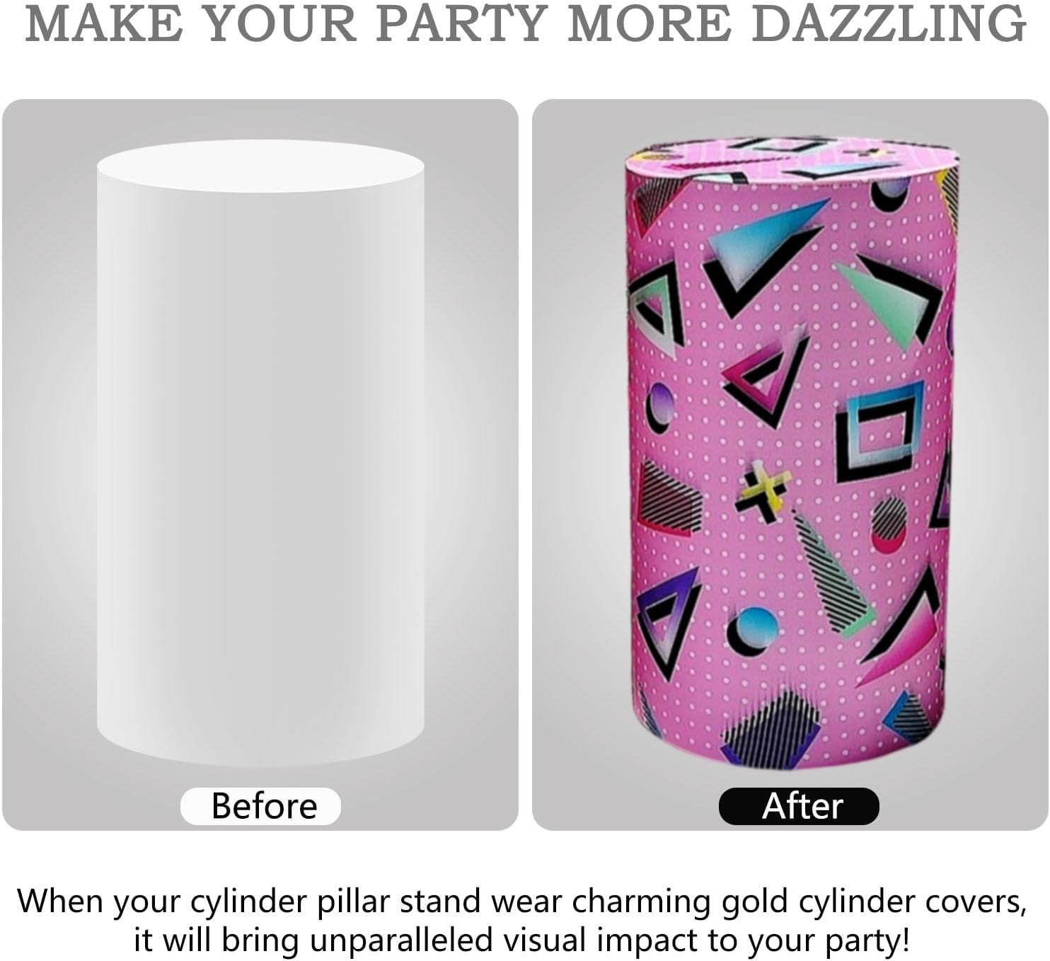 5 Piece Stretch Cylinder Covers for Birthday Party Decor