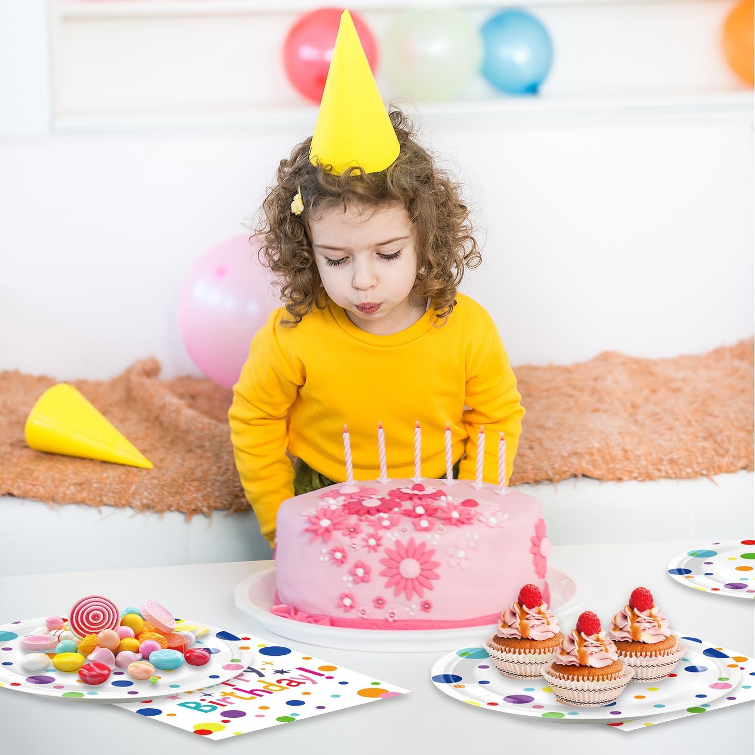 40Pcs Happy Birthday Plates Napkins Set for Parties
