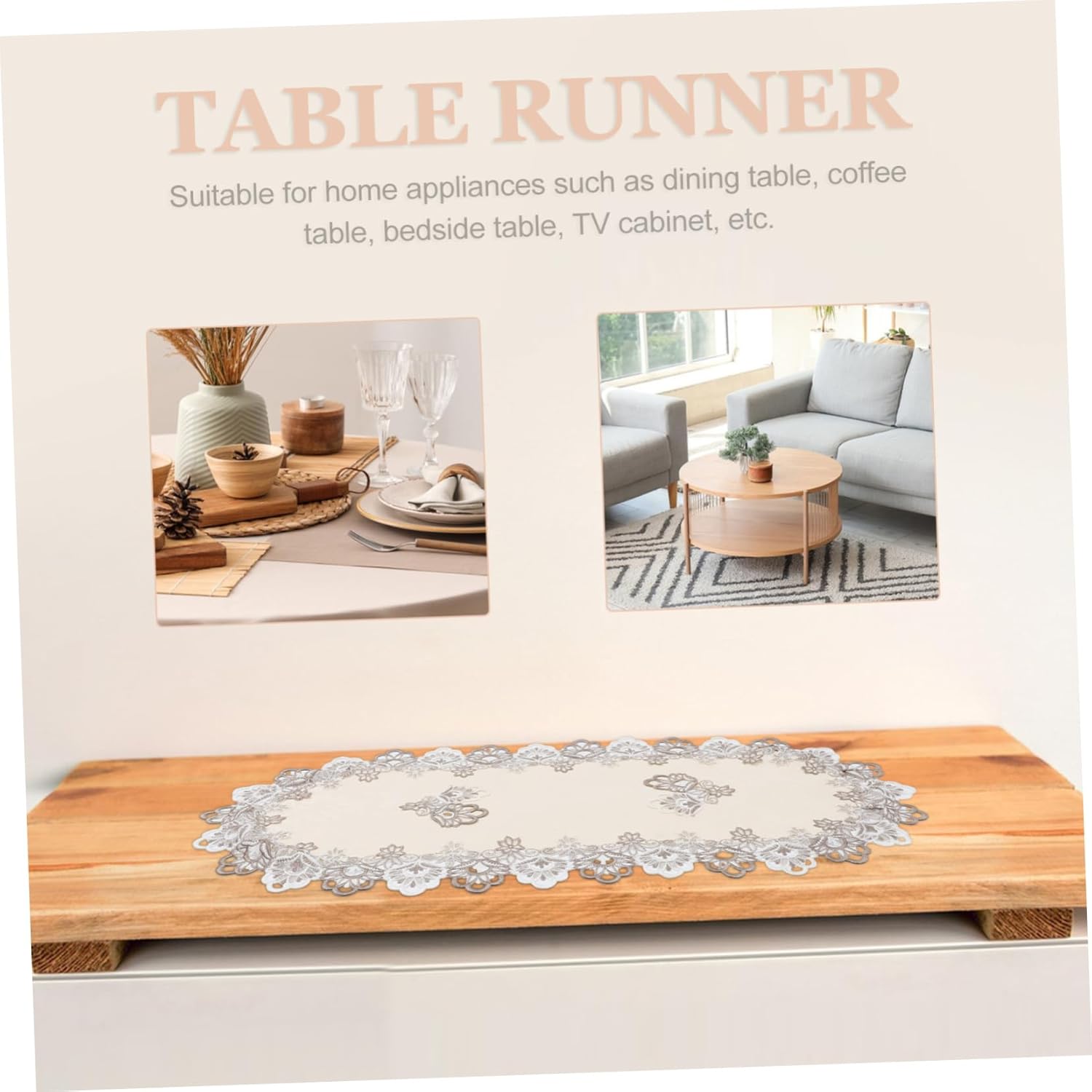 Garneck Lace Table Runner for Dining Tables and Events