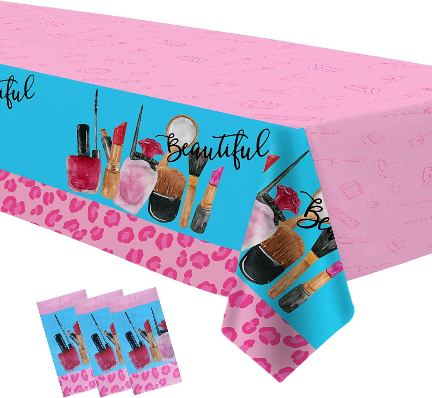 SPA Birthday Party Tablecloth Set 3 Pack 54x108 Inches