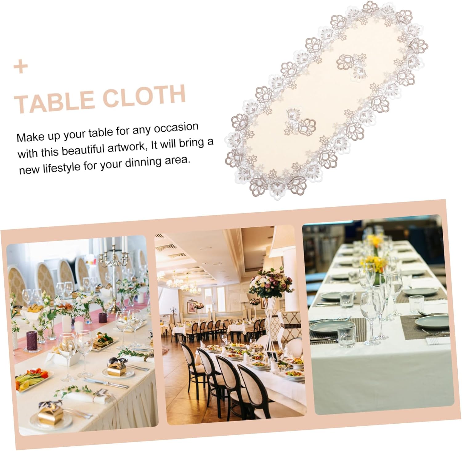 MAGICLULU Premium Water-Soluble Lace Table Runner