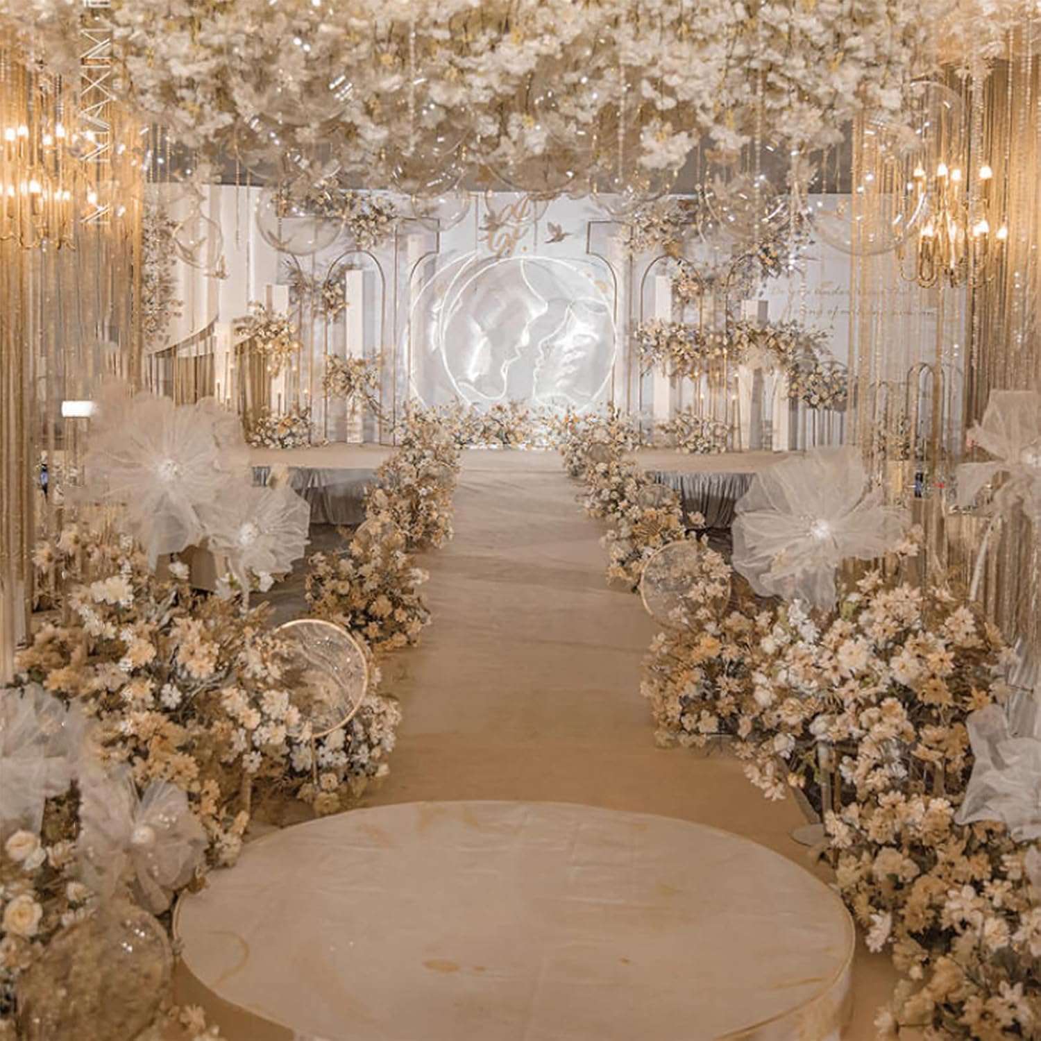 Champagne Aisle Runner for Wedding 2mm Thickness
