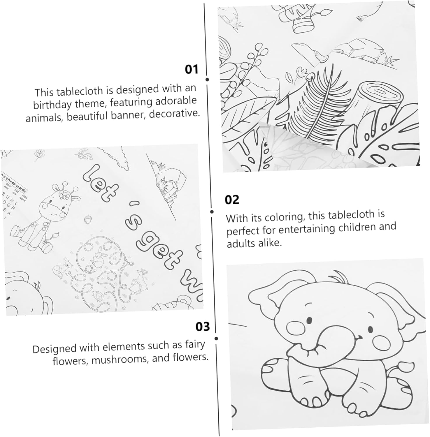 ARTIBETTER Birthday Animal Tablecloth for Parties and Celebrations