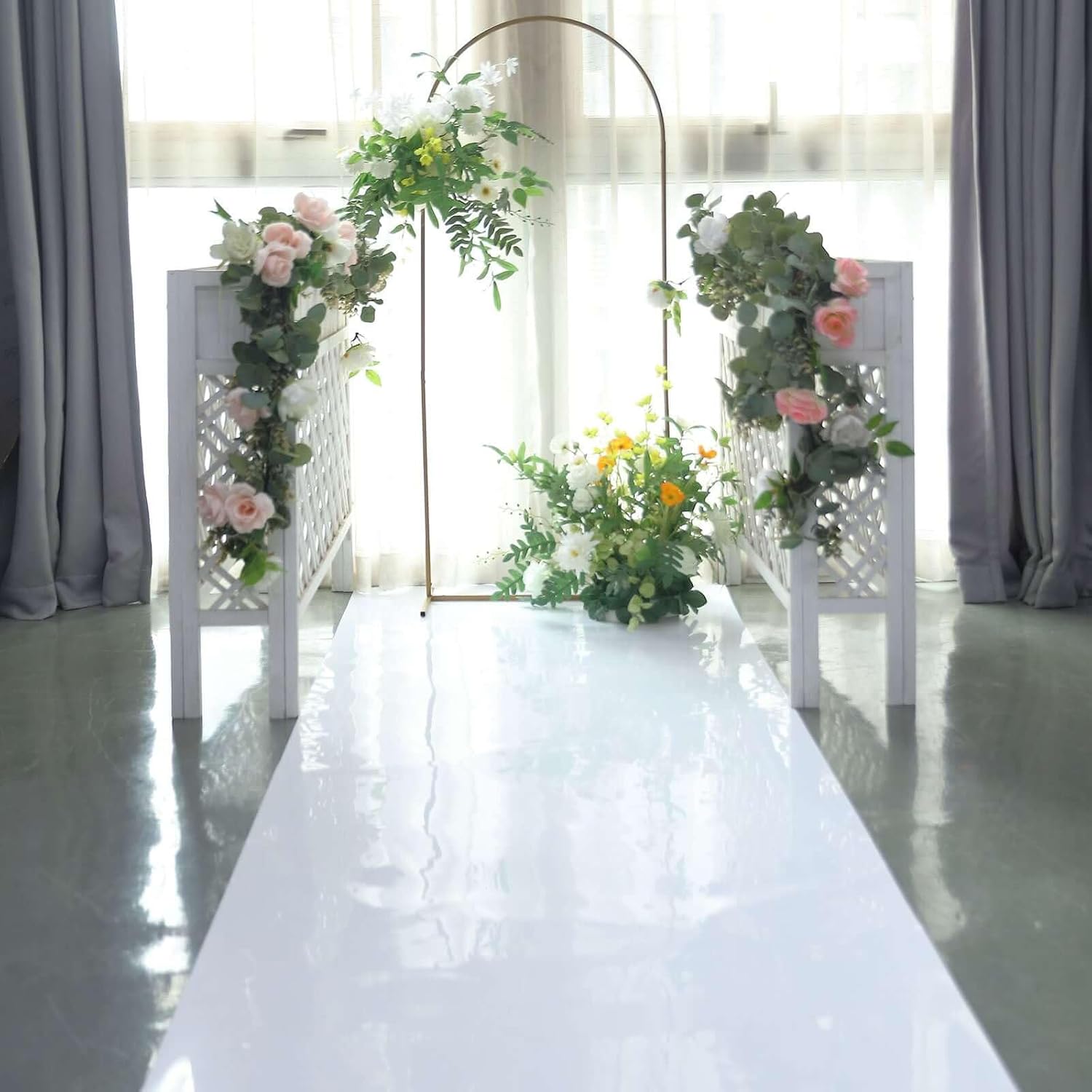 3ft x 65ft White Glossy Mirrored Wedding Aisle Runner