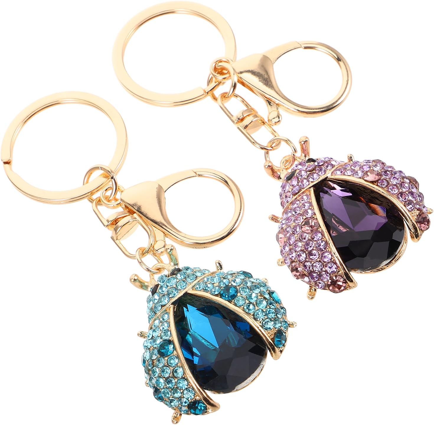 LOGOFUN 4PCS Ladybug Keychain Zinc Alloy Charm Pendant Gift