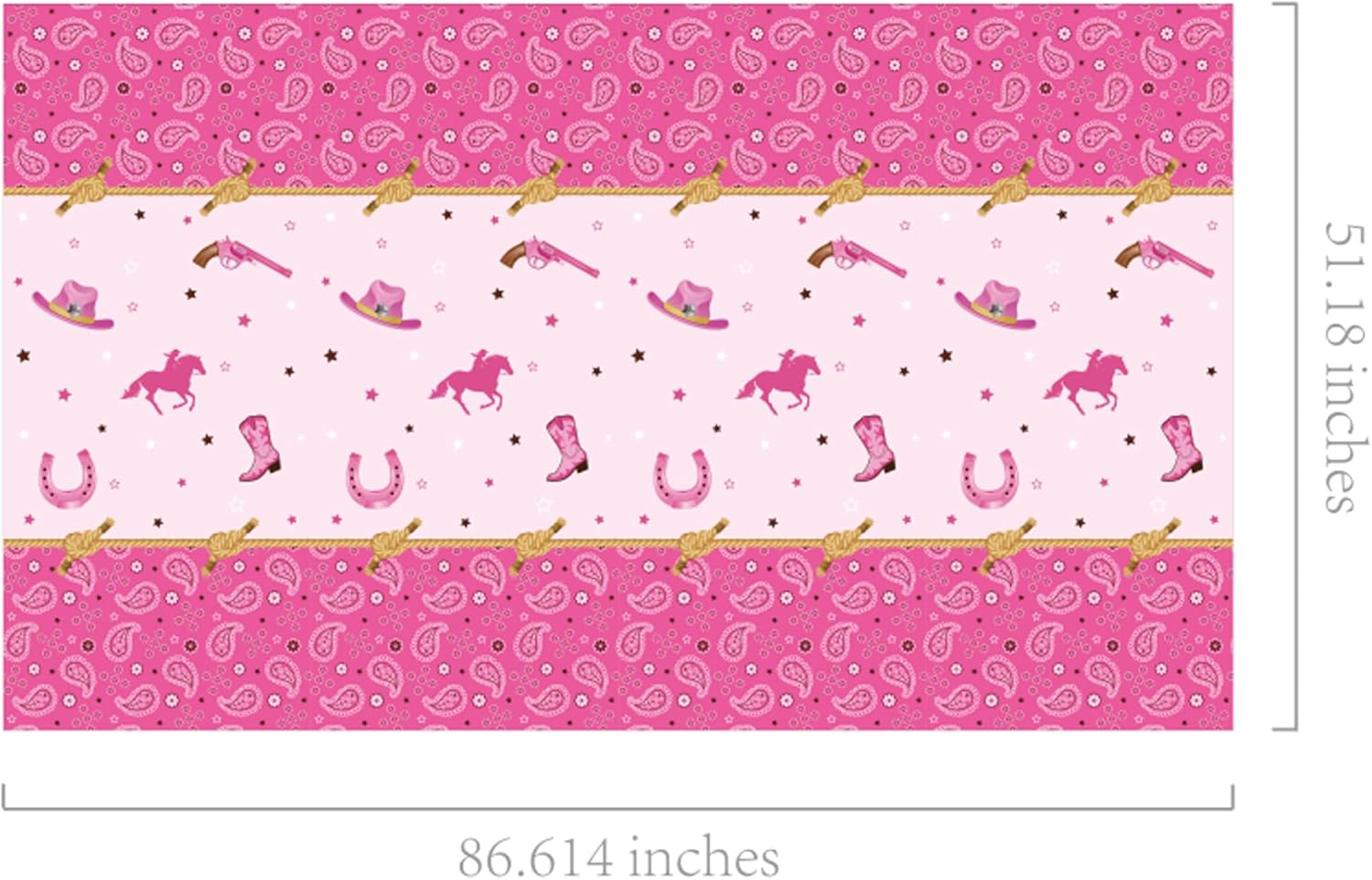 Western Cowboy Party Plastic Tablecloth 54 x 87 Inch