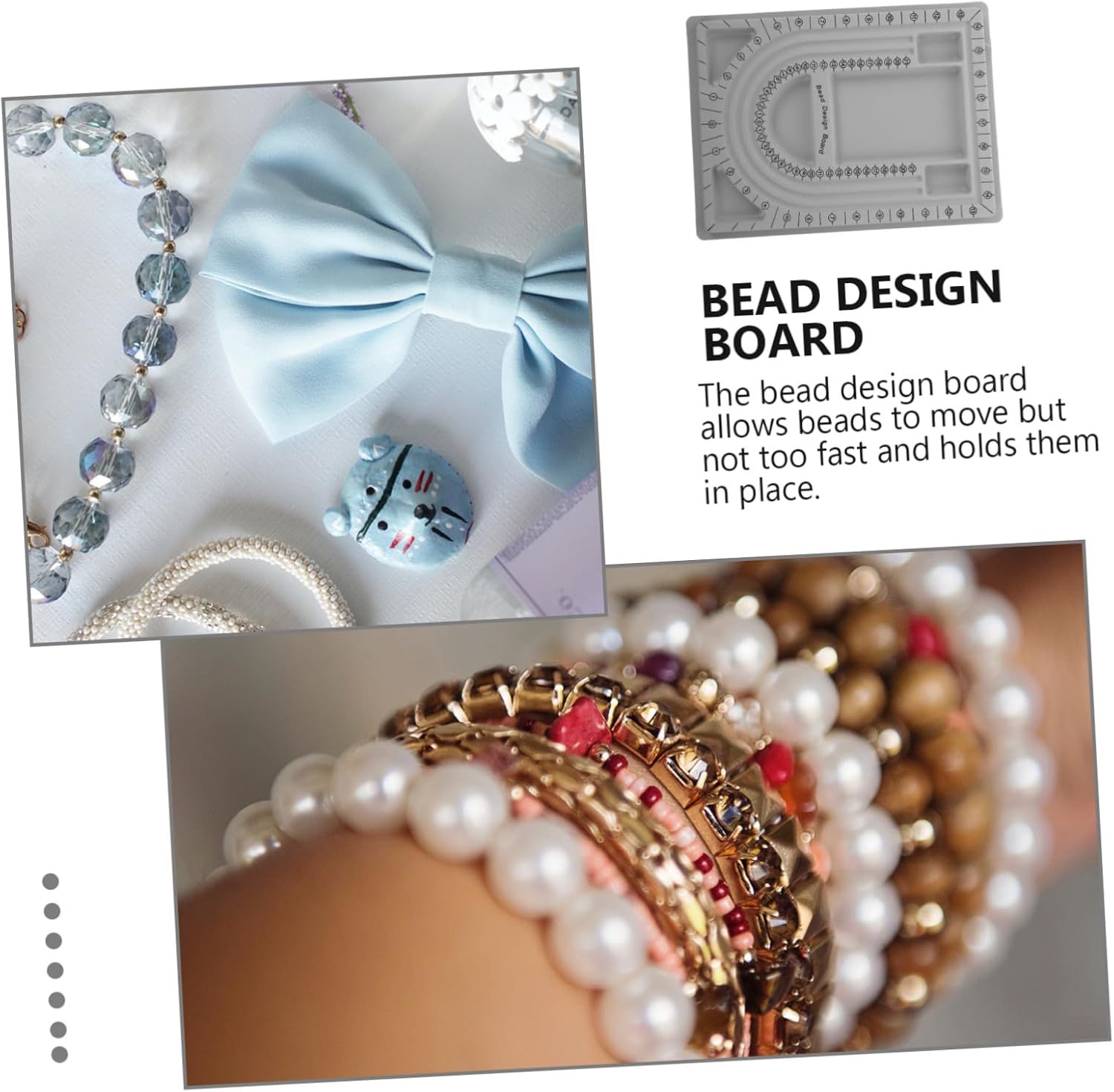 2pcs Bead Design Board for DIY Jewelry Making and Storage