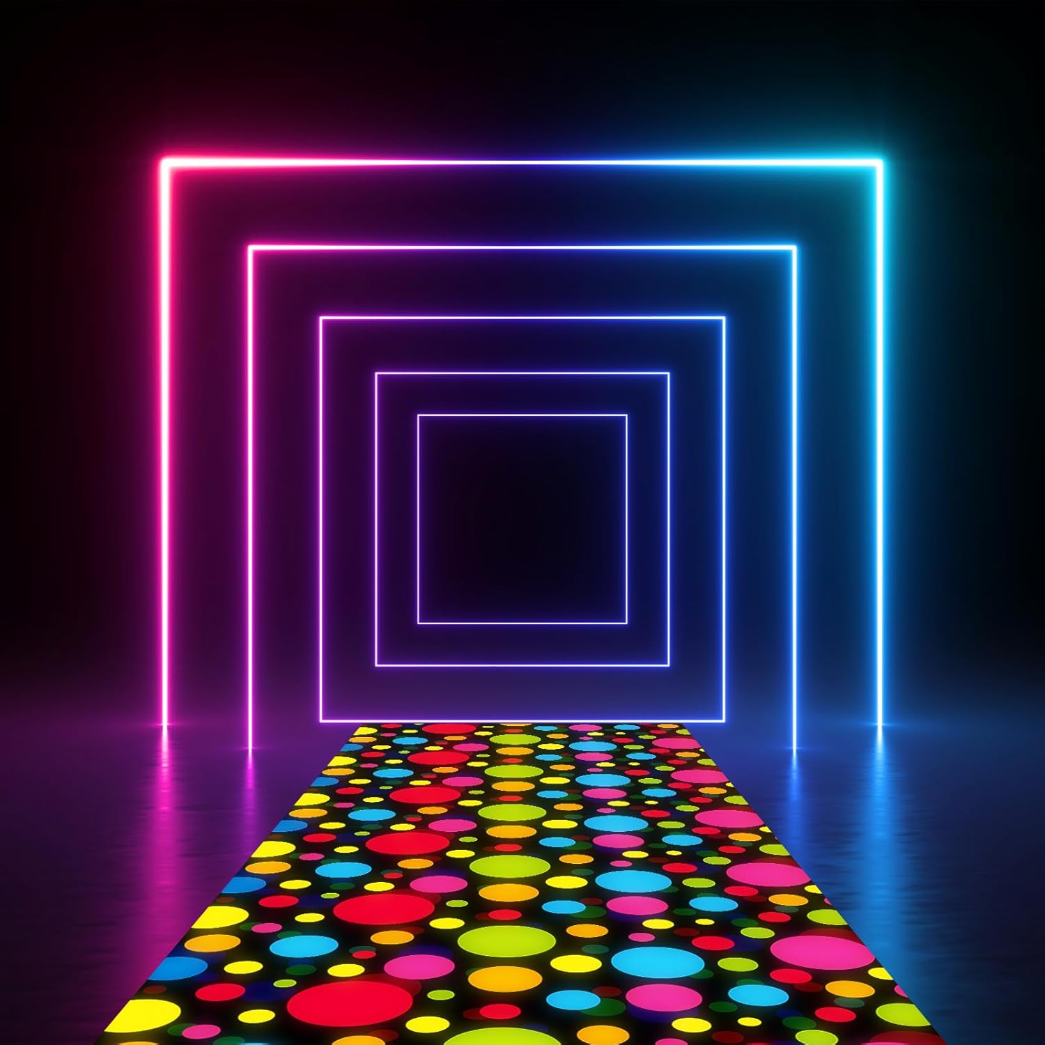 Mixweer 118x39 Inch Neon Dance Floor Carpet - Party Aisle Runner