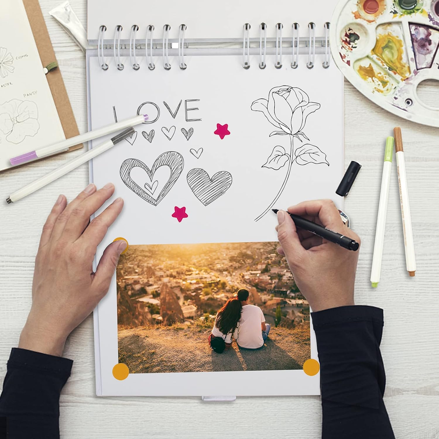 EVNEED Scrapbook Photo Album Wedding Guest Book