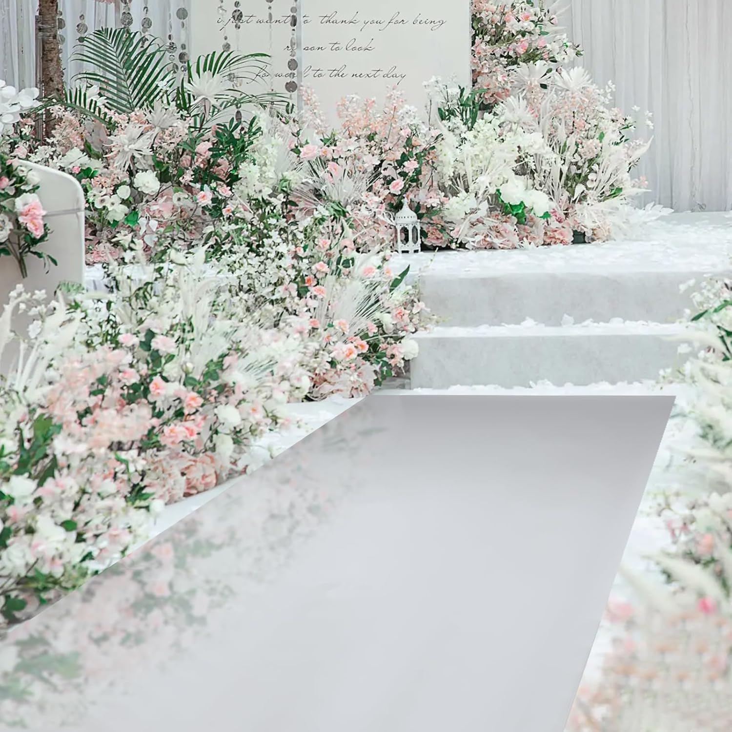 Bazargame Silver Aisle Runner Wedding Carpet 33x33ft