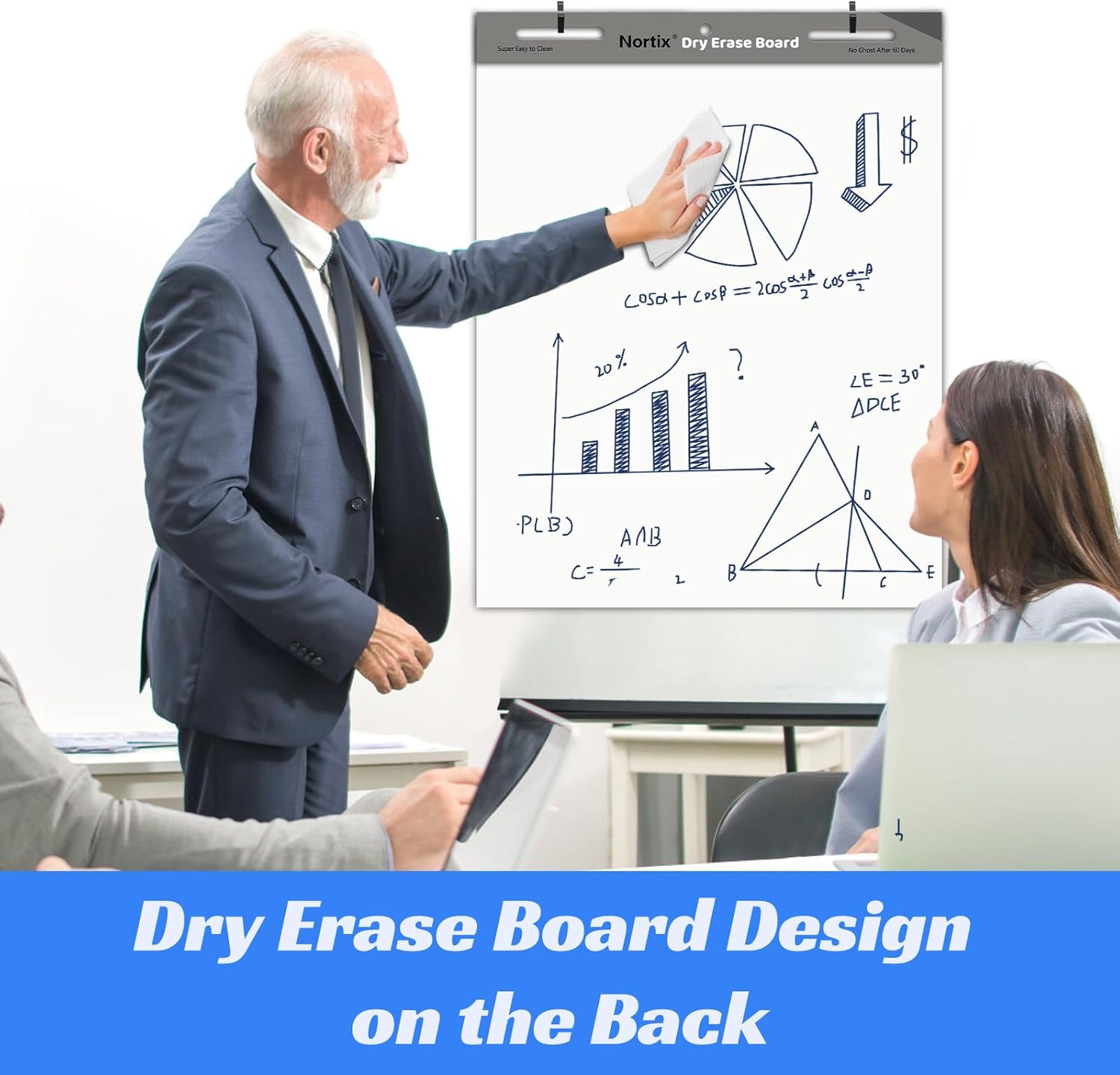 Nortix Sticky Easel Pad with Dry Erase Surface 25x30 Inches