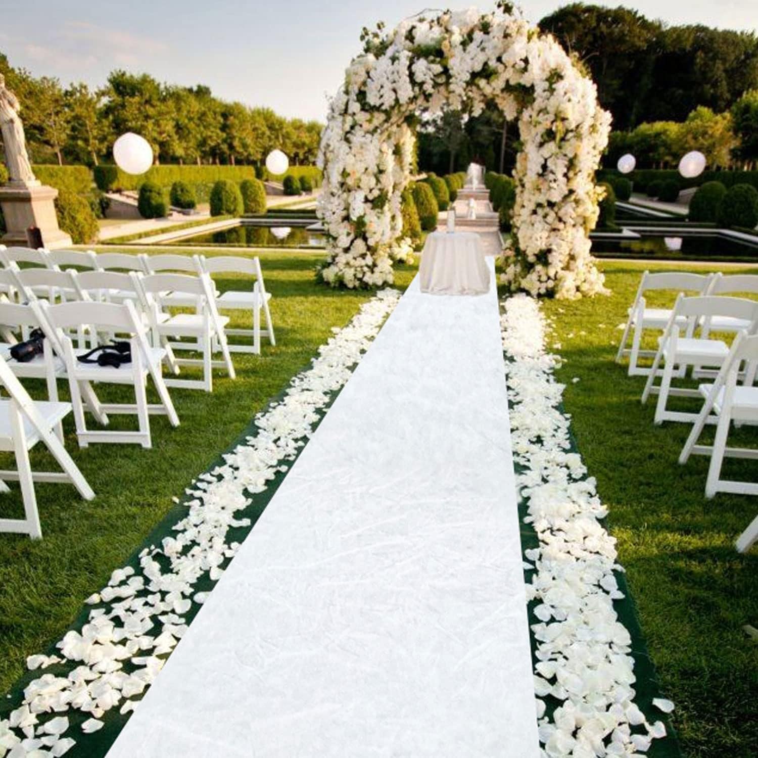 White Aisle Runner for Wedding Ceremony 4x15 Ft Velvet Runner