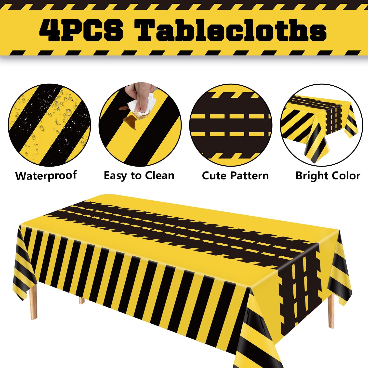4 Pack Racing Car Theme Tablecloths for Kids Parties