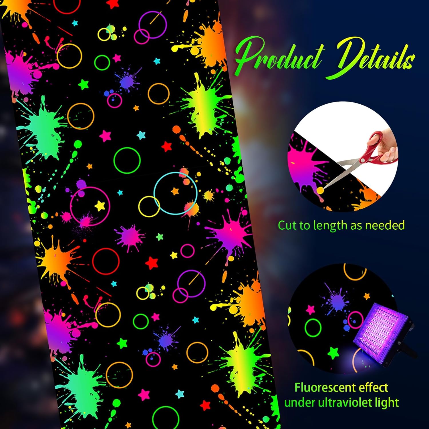 Haull 236x39 Inch Neon Dance Floor Aisle Runner