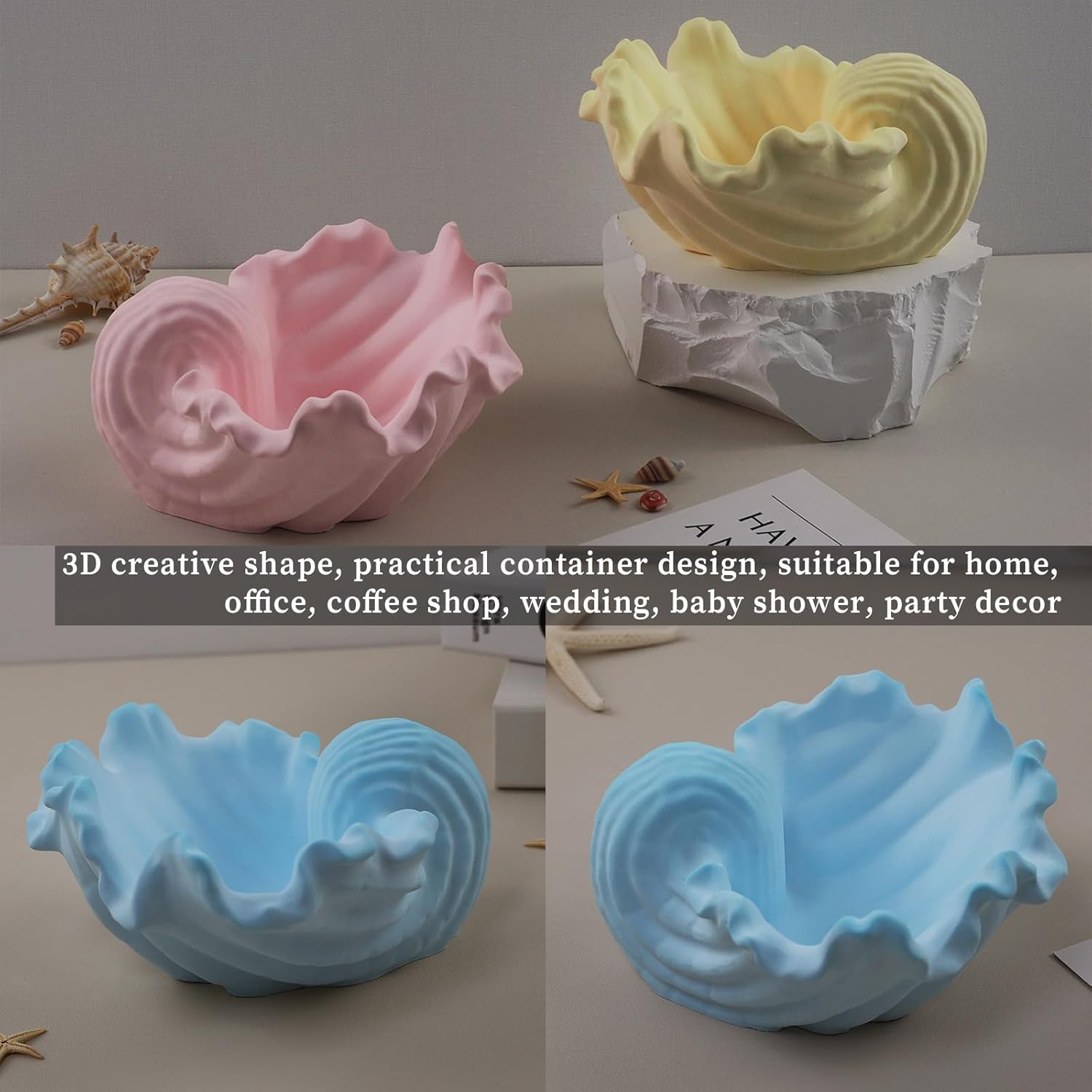 Wehous Resin Molds Silicone Mica Glitter Jewelry Candle Holder Storage Craft Kit