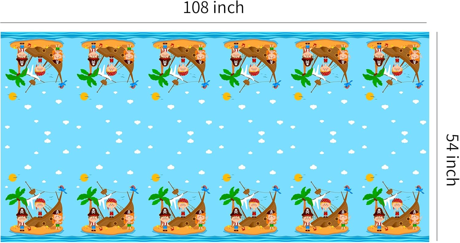 Pirate Party Tablecloth Set for Kids 3 Pack
