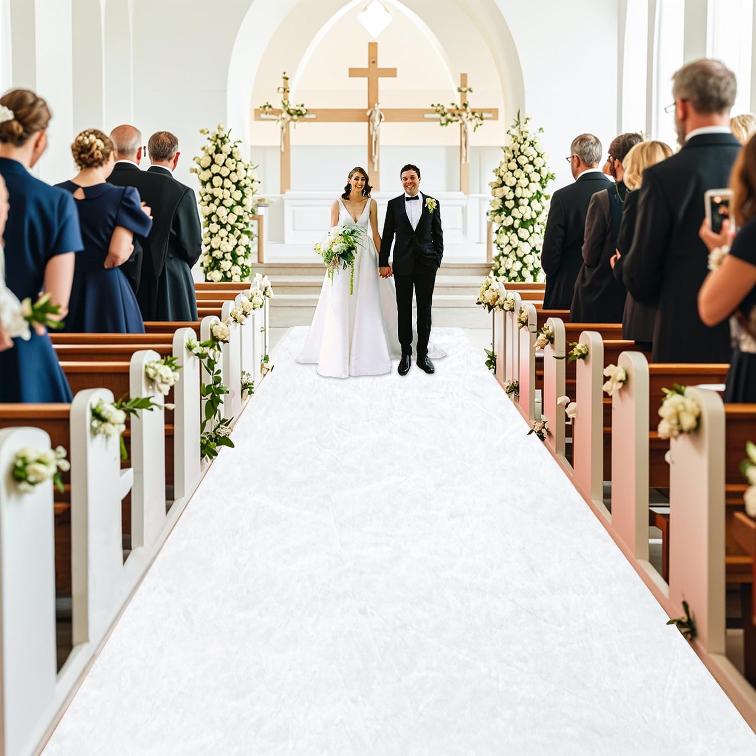 MODFUNS White Aisle Runner for Wedding Ceremony 5FTx15FT