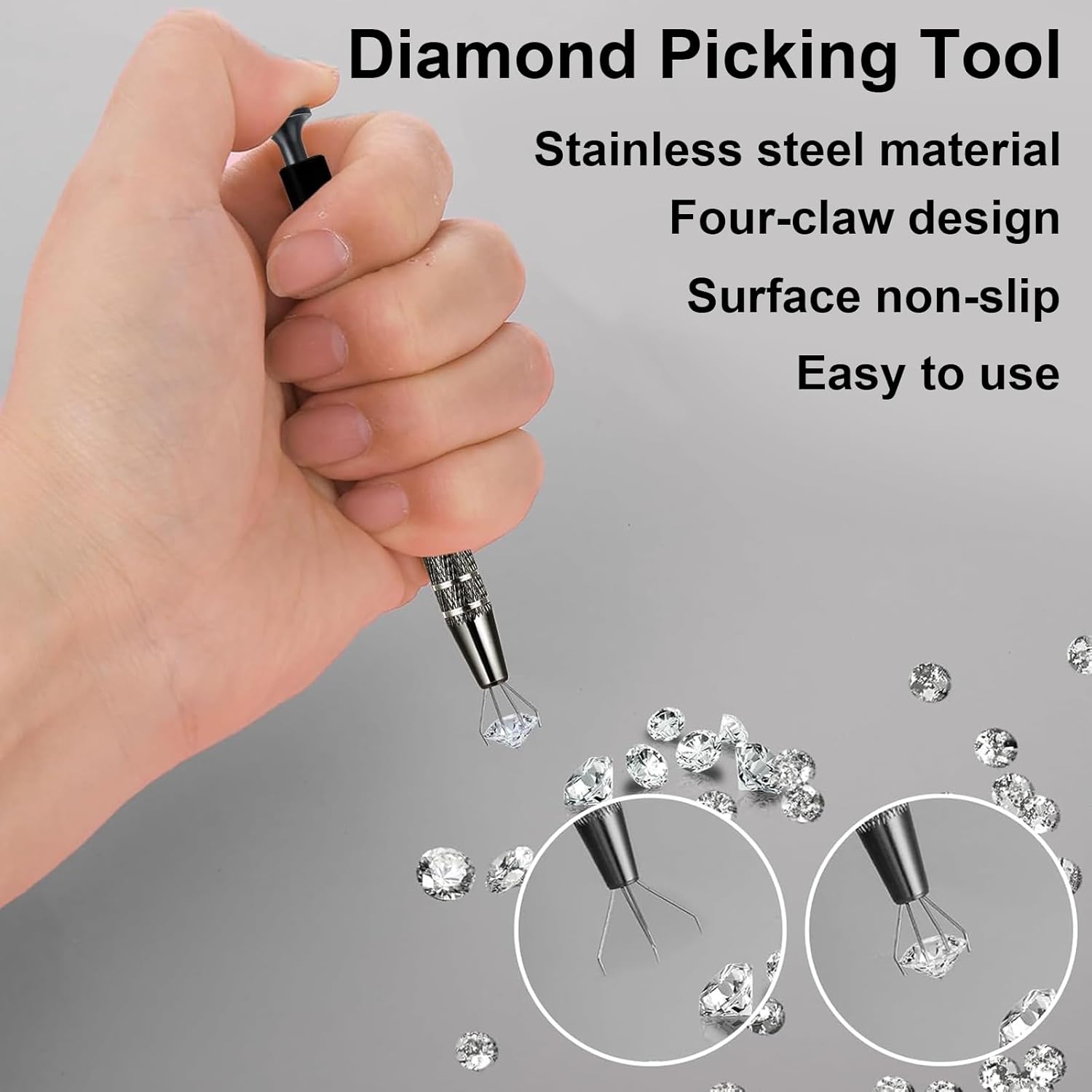 Bead Grabber 4 Prong Metal Jewelry Tweezers for Small Beads