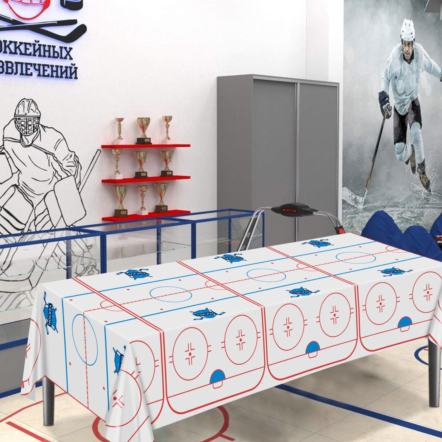 Ice Hockey Table Cover Set 3 Pack 86x51 Inches