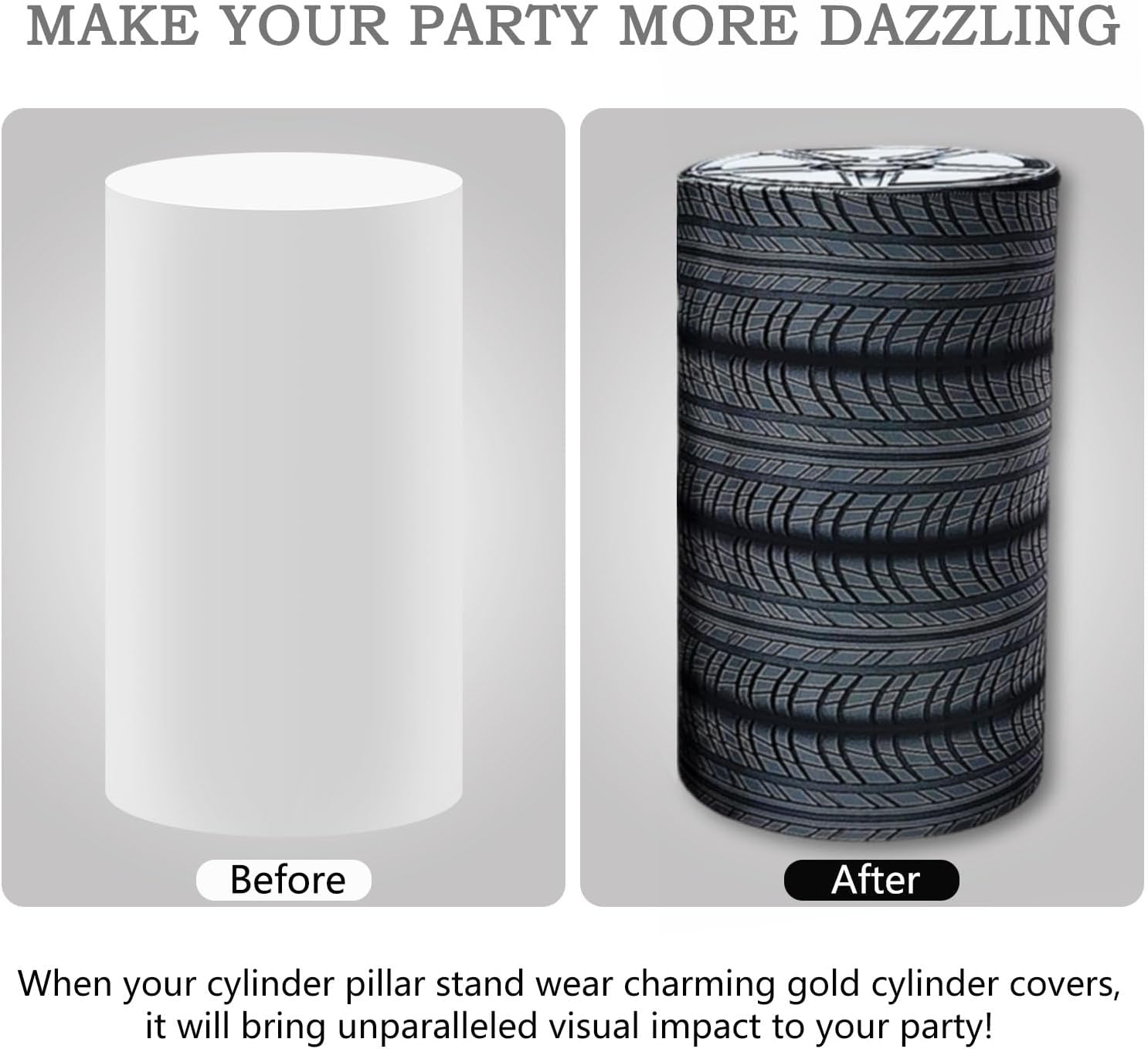 5 Piece Stretch Cylinder Covers for Birthday Decor